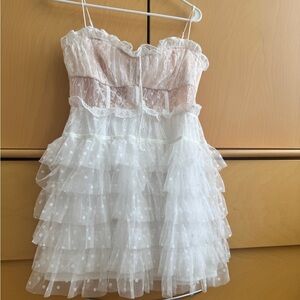 Lace and Tulle Ruffle Dress